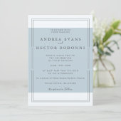 Moderne Minimal Dusty Blue Weeding Kaart (Staand voorkant)