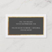 MODERNE MINIMAL elegante gouden rand houtskool gri Visitekaartje (Achterkant)
