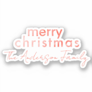 Moderne minimal elegante rode kerst waterverf sticker