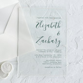 Moderne Minimal Emerald Green Script Wedding Acryl Uitnodigingen
