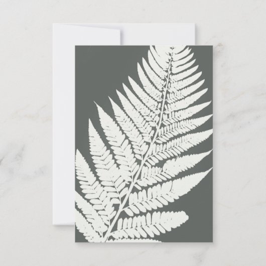 Moderne Minimal Fern Botanical Woodland QR Code RSVP Kaartje (Achterkant)