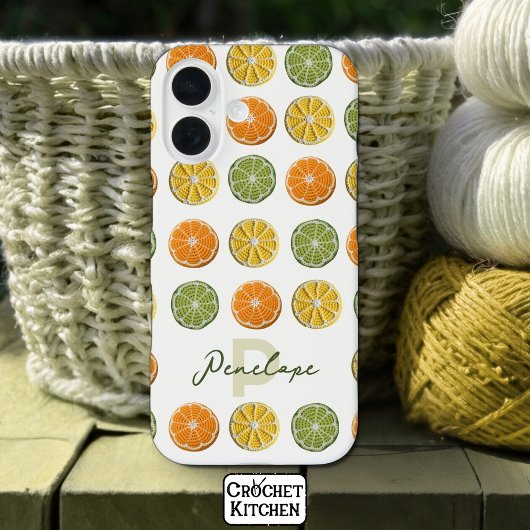 Moderne Minimal Fresh Crochet Citrus Slices Naam Case-Mate iPhone Case