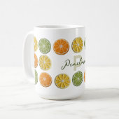 Moderne Minimal Fresh Crochet Citrus Slices Naam Koffiemok (Voorkant links)