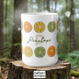 Moderne Minimal Fresh Crochet Citrus Slices Naam Koffiemok
