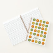 Moderne Minimal Fresh Crochet Citrus Slices Naam Notitieboek (Binnen)