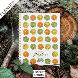 Moderne Minimal Fresh Crochet Citrus Slices Naam Planner