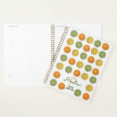 Moderne Minimal Fresh Crochet Citrus Slices Naam Planner (Display)