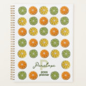 Moderne Minimal Fresh Crochet Citrus Slices Naam Planner (Voorkant)
