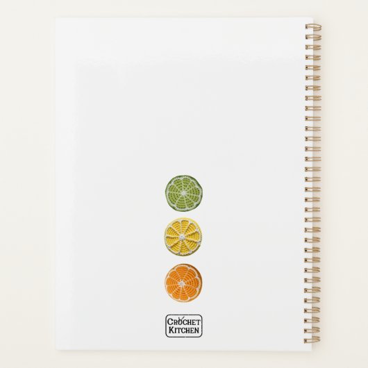 Moderne Minimal Fresh Crochet Citrus Slices Naam Planner (Achterkant)