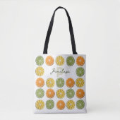 Moderne Minimal Fresh Crochet Citrus Slices Naam Tote Bag (Voorkant)