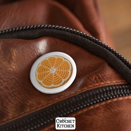 Moderne Minimal Fresh Crochet Sinaasappel Slices P Ronde Button 5,7 Cm