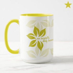 Moderne Minimal Gele Bloemen Liefde Leven Citaten Mok