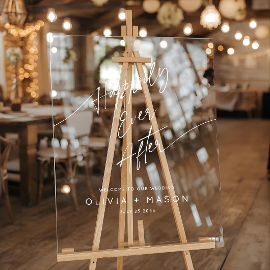 Moderne Minimal Gelukkig Altijd Na Huwelijk Welkom Acryl Bord