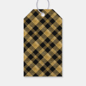 Moderne Minimal Gold Plaid Kerstfoto Cadeaulabel (Achterkant)