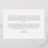 Moderne Minimal Gold Script Kerst bruiloft foto Folie Feestdagenkaart (Achterkant)