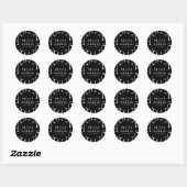 Moderne minimal grafische zwarte & witte gunst fee ronde sticker (Vel)