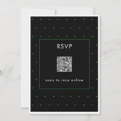 Moderne Minimal Green Forty Script Verjaardag QR Kaart (Achterkant)