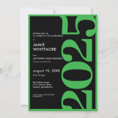 Moderne Minimal Green Typography Graduation Party Kaart (Voorkant)