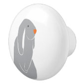 Moderne Minimal Grey Bunny Keramische Pull Knop (Rechts)