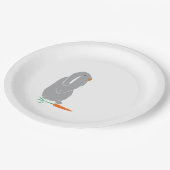 Moderne Minimal Grey Bunny Shower Verjaardag Borde Papieren Bordje (Gekanteld)