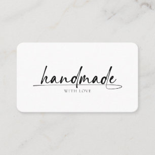 Moderne Minimal handgemaakt met Love Script Logo Visitekaartje