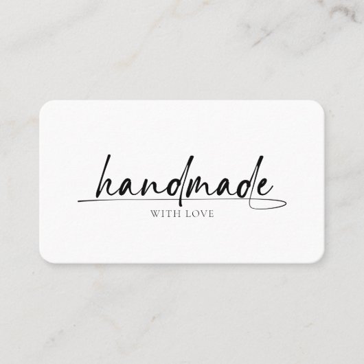 Moderne Minimal handgemaakt met Love Script Logo Visitekaartje (Voorkant)
