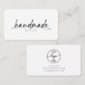 Moderne Minimal handgemaakt met Love Script Logo Visitekaartje (Voorkant / Achterkant)