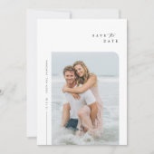 Moderne Minimal Hedendaagse Fotobruiloft Save The Date (Voorkant)