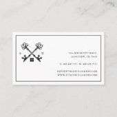 Moderne Minimal Key Real Estate Logo Visitekaartje (Achterkant)