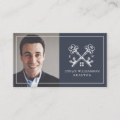 Moderne Minimal  Key Real Estate Logo Visitekaartje (Voorkant)