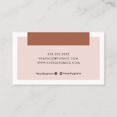 MODERNE MINIMAL kleur blok schattig blush roze kle Visitekaartje (Achterkant)