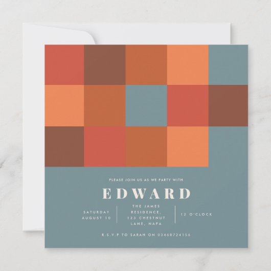 Moderne minimal laat partij vet grafisch kaart (Achterkant)