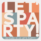 Moderne minimal laat partij vet grafisch vierkante sticker (Voorkant)