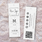 Moderne minimal leaf sociale QR kledingstuk prijs  Contactkaartje