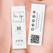 Moderne minimal leaf sociale QR kledingstuk prijs  Contactkaartje