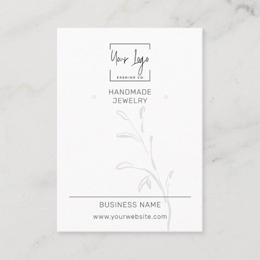 Moderne minimal leaf sociale QR sieraden display K Contactkaartje (Voorkant)