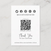 Moderne minimal leaf sociale QR sieraden display K Contactkaartje (Achterkant)