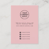 Moderne Minimal Logo Pink Stud Earring Display Kaa Visitekaartje (Achterkant)