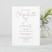 Moderne Minimal Mauve Elegant Script Wedding Kaart (Staand voorkant)