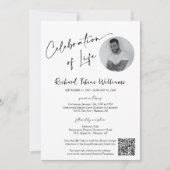 Moderne Minimal Memorial begrafenis foto QR-code Kaart (Voorkant)