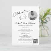 Moderne Minimal Memorial begrafenis foto QR-code Kaart (Staand voorkant)