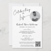 Moderne Minimal Memorial begrafenis foto QR-code Kaart (Voorkant)