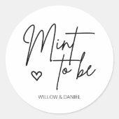 Moderne Minimal Mint om huwelijksgunst te zijn Ronde Sticker (Voorkant)