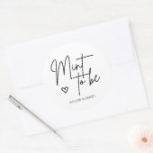 Moderne Minimal Mint om huwelijksgunst te zijn Ronde Sticker (Envelop)