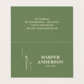 Moderne Minimal Naainaald Logo Groen Custom Visitekaartje (Buitenkant ongevouwen)