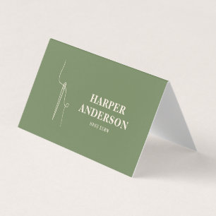 Moderne Minimal Naainaald Logo Groen Custom Visitekaartje