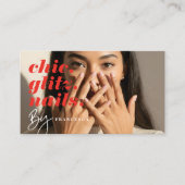 Moderne Minimal Nail Salon Bedrijfsfoto Visitekaartje (Voorkant)