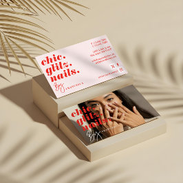 Moderne Minimal Nail Salon Bedrijfsfoto Visitekaartje