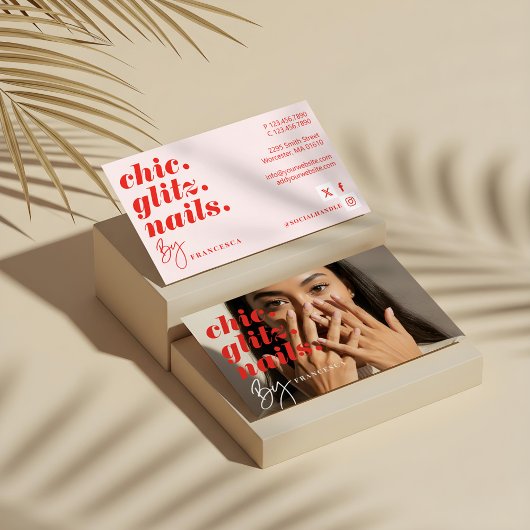 Moderne Minimal Nail Salon Bedrijfsfoto Visitekaartje