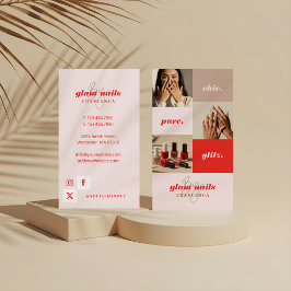 Moderne Minimal Nail Salon Zakelijke Fotocollage Visitekaartje